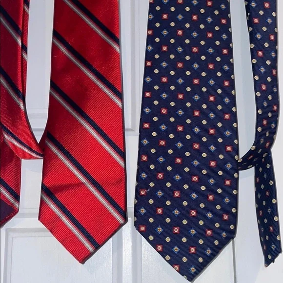 Bert Pulitzer #4 Bold Red & Black Striped Ties Bundle - Picture 2 of 6